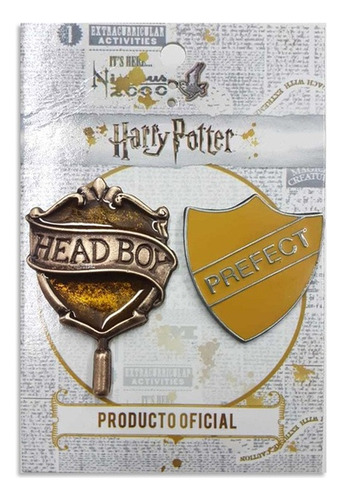 Prendedor Harry Potter X 2 - Head Boy + Prefect Hufflepuff -