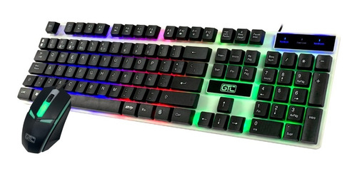 Combo Teclado Y Mouse Gamer Negro Play To Win Rgb Gtc