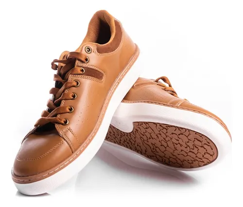 Zapatillas Urbanas Hombre Cuero Sneakers Base Cocida Moda