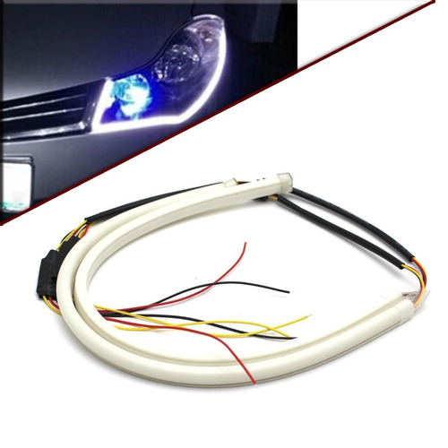 Imagem 3 de 9 de Barra Kit Tubo De Led Flexível Angel Eye Drl Farol Silverado