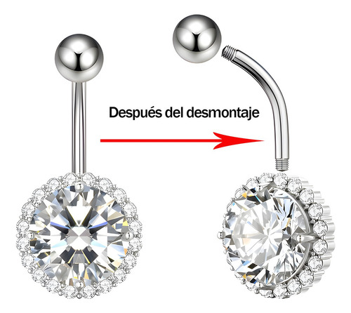 7pcs Piercing Para Ombligo Amargo De 10 Mm Acero Inoxidable