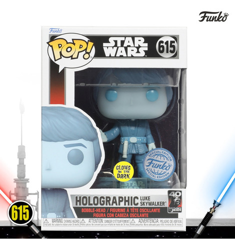 Funko Pop! Star Wars 40th - Holographic Luke Skywalker #615