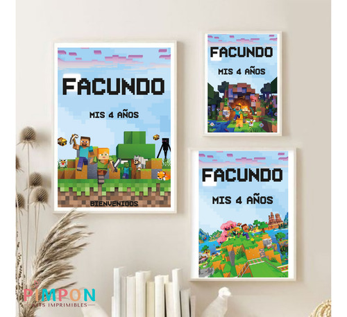 Kit Imprimible Minecraft - Textos Editables