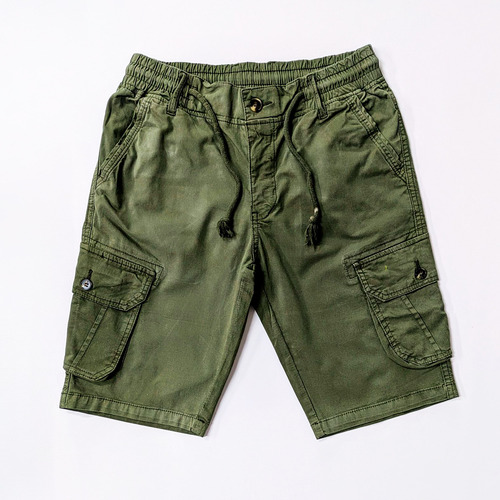 Short Cargo Con Cordón Ajustable Y Bolsillos Para Hombre
