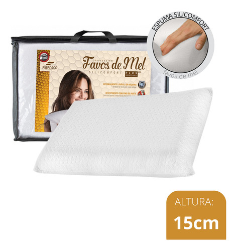 Kit De 2 Travesseiros Favos De Mel Plus - Fibrasca