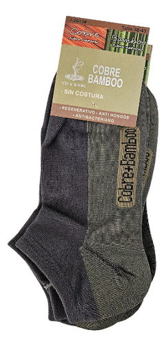 X12 Calcetines Tobilleras BambĂș + Cobre Sin Costura Surtido Logo 38-43