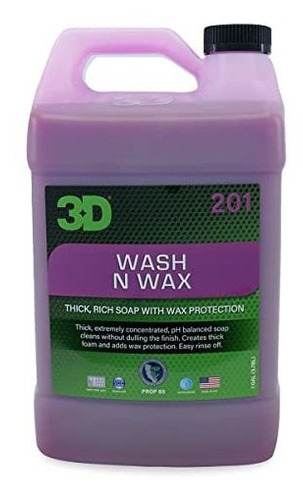 3d Wash N Wax - Jabón De Lavado De Coche, Ph Equilibrado, Fá