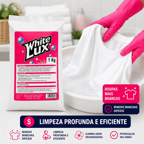 Percarbonato De Sódio 100% Puro Tira Manchas Alvejante Whitelux