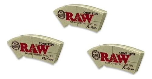 Papeles Para Cigarrillo Raw Carton Perfecto Cone Tips Virgin  Tamaño 1 1/4 Color Crema De Ninguno De 1 X 32 U