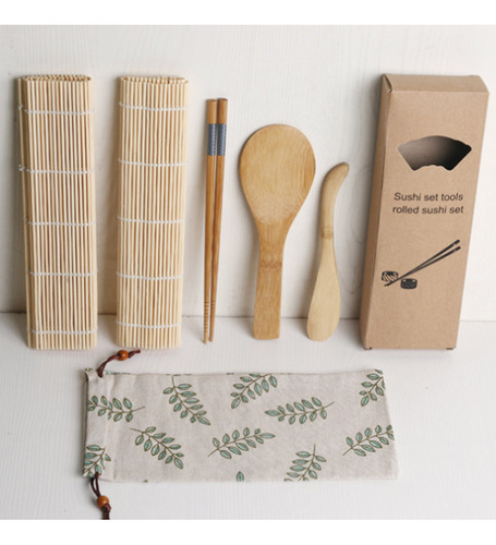 New Kit De Sushi 100% De Bambú, Alfombrillas Enrollables