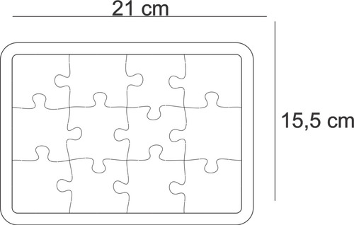 Kit 10 Quebra Cabeça 15,5 X 21 Cm 12 Peças Para Sublimação