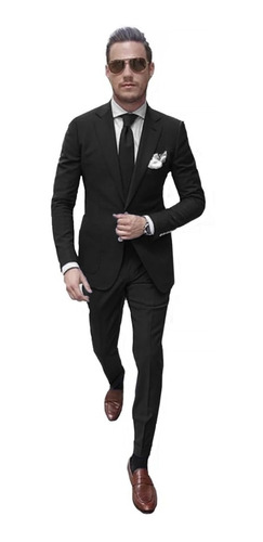 Trajes Hombre Saco Slim Fit Con Chupin Camisa Zapato Cinto 