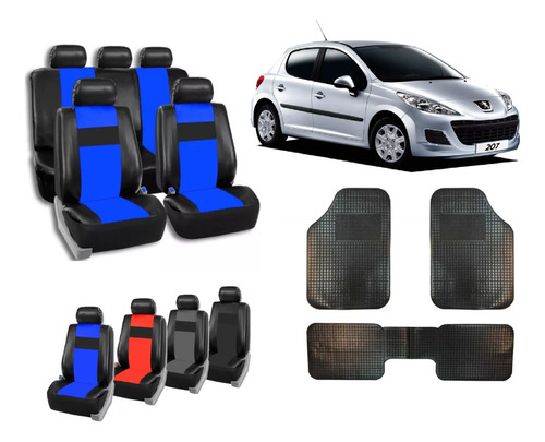 Fundas Cubre Asiento Cuerina Para Peugeot 207 + Alfombra 3p