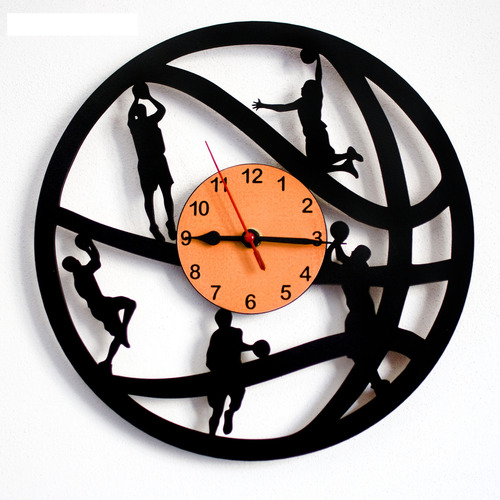 Reloj De Basquet Negro Naranja