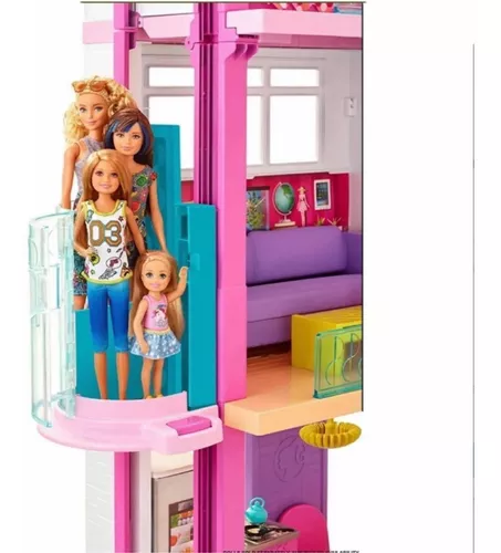 Casa Da Barbie Mansão Dos Sonhos Grande Com Móveis 1,20m