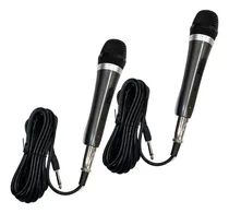 Comprar Kit 2 Microfones Fio Dinâmico Profissional Metal Cabo Grande