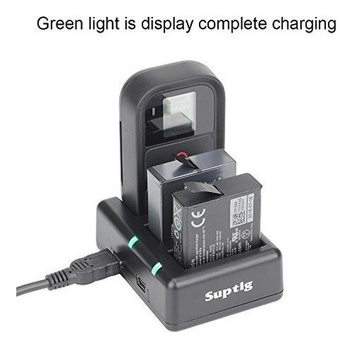 Cargador De Batería Triple Compatible Con Gopro Hero 5 - 8