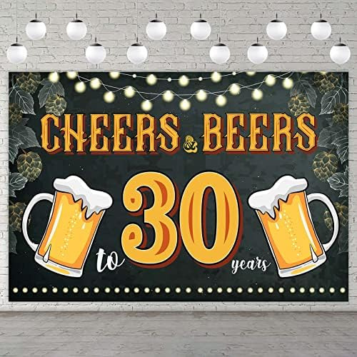 Cheers&beers 30 Cumpleaños Oktoberfest Banner Telón De Fondo
