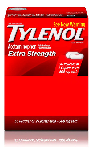 Tylenol Acetaminofen 500mg Dolores Fiebre Usa 