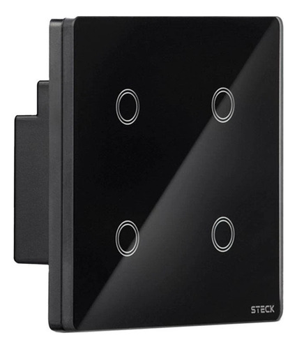 Interruptor Touch Wifi 4x4 4 Módulos Preto Smarteck Smci4ps2