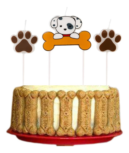 Vela Para Festa Pet Decoração De Bolo Cachorrinho Envio Full