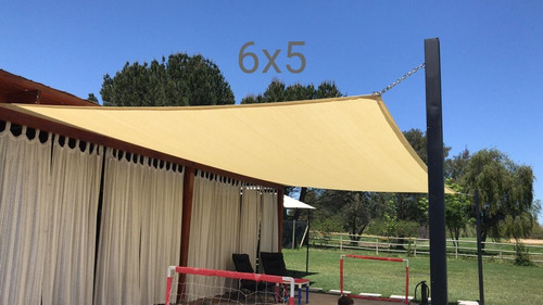 Malla Toldo Vela 6x5 Con Piola De Acero Kit De Instalación 