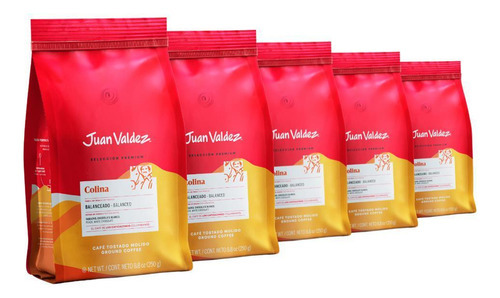 Café Moído 5 Pacotes De 250g Colombiano Juan Valdez Colina