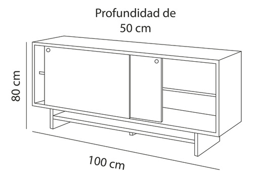 Aparador De Melamina Rectangular Niza Corredizo - Moderno