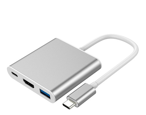 Adaptador Para Apple 3 En 1 De Usb-c A Hdmi, Usb 3.0 Y Usb C