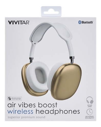 Imagen 7 de 8 de Audífono Air Vibes Vivitar V50023bt Bluetooth Premium Dorado