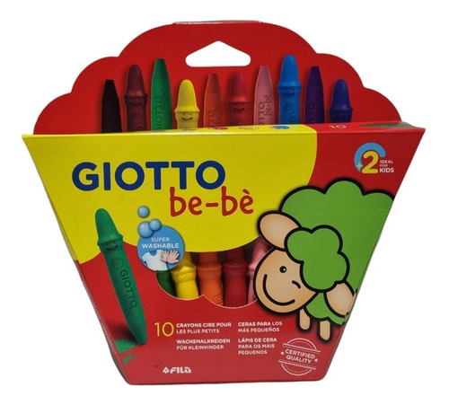 Lapices De Cera Giotto Bebe 10 Colores + Sacapuntas