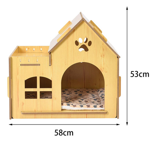 Casa De Madera Para Gatos, Tienda Para Gatos, Sin Puerta