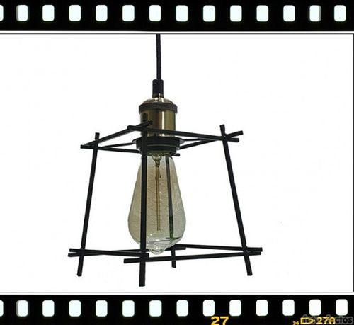 Lampara Colgante Metalica Vintage Industrial Negra