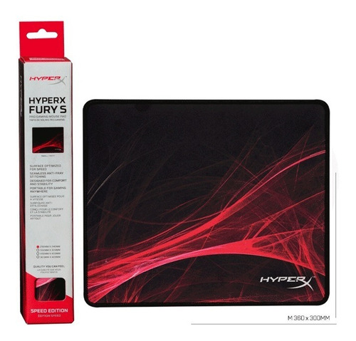 Pad Mouse Hpx Fury S Pro (m) 360mm X 300mm X 3mm Rojo