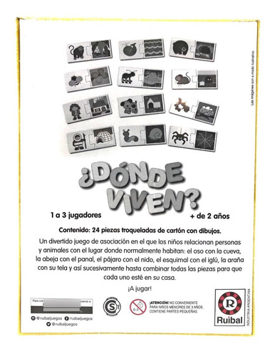 Rompecabezas ¿donde Viven? Don Rastrillo Puzzle Ruibal