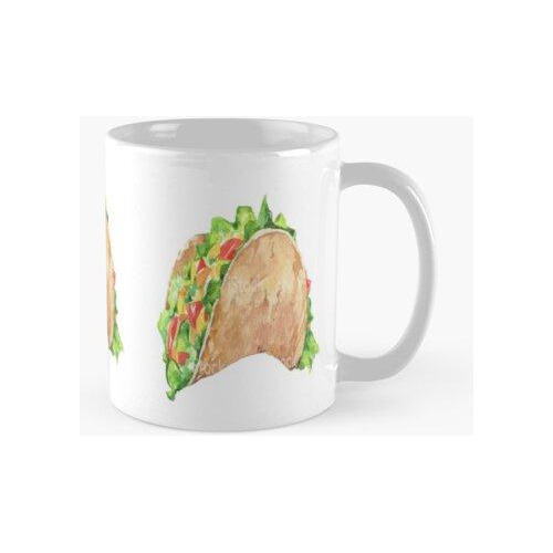 Taza Dibujo Realista De Tacos Mexicanos Calidad Premium