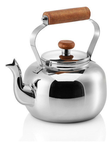 Pava Mate Acero Inoxidable Mango Madera Pico Cebador 1,6 Litros Golden Art