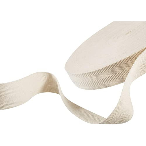 Cinta De Sarga De Algodón, 54,7 Yardas, Suave, En Espiga Nat