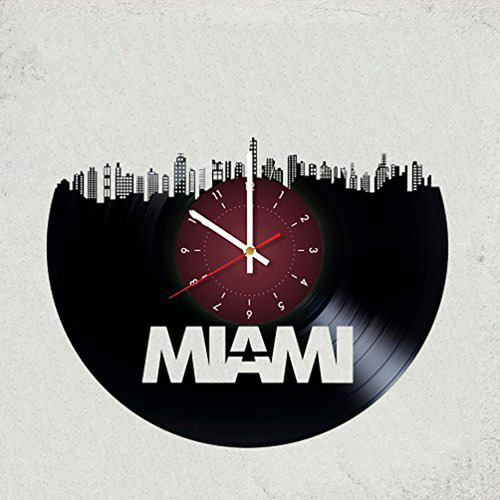 Reloj De Pared - Miami Usa Art Vinyl Wall Clock Gift Room Mo