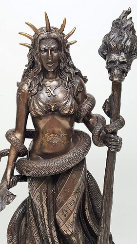 Griego Brujería Pagan Hecate Estatua Bronce Pátina