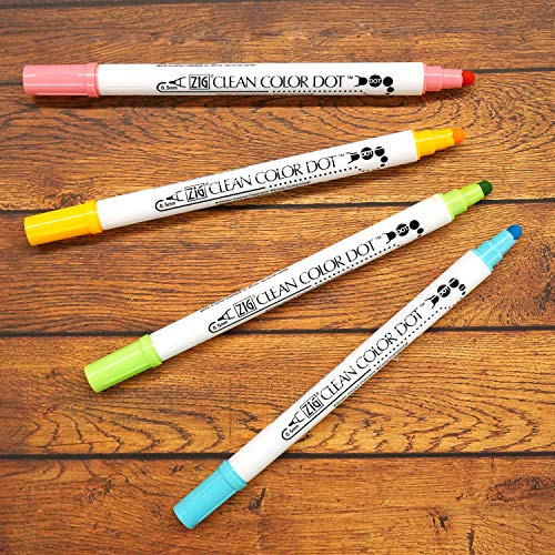 Marcadores Kuretake Zig Clean Color Dot, Juego De 4 Colores,