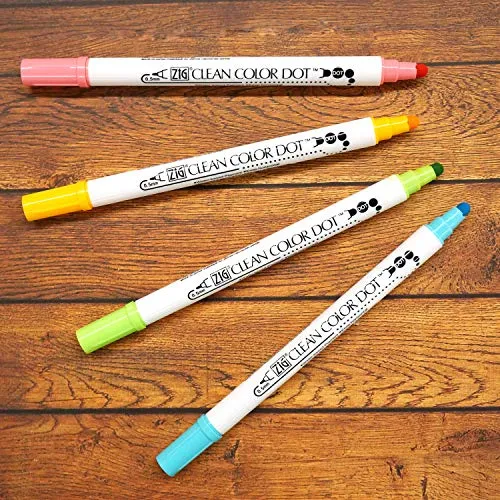 Marcadores Kuretake Zig Clean Color Dot, Juego De 4 Colores,