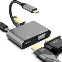 Comprar Adaptador Hub Usb C A Vga Hdmi 4k Usb 3.0 Para Pc Y Mac Usbc