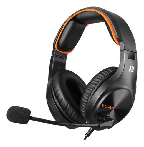 Audifonos Diadema Gaming Multiplataforma Xbox Pc Sades A2 Color Negro