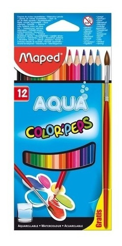 Lapices Maped Acuarelables Largos Color Peps X 12 Unidades