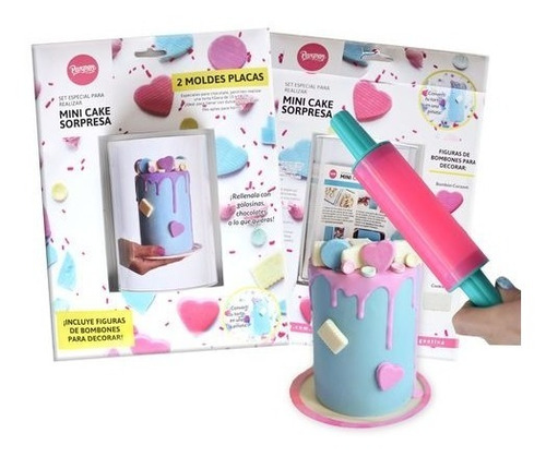Imagen 2 de 6 de Set Moldes Mini Cake Sorpresa - Torta Piñata 10x14 Parpen