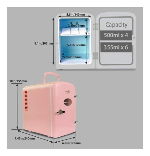 Mini Fridge Retro Rosa Koolatron