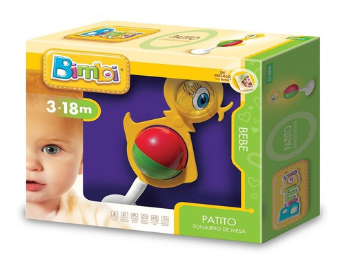 Imagen 3 de 4 de Sonajero De Mesa Bimbi Patito Con Sopapa 3 A 18 Meses