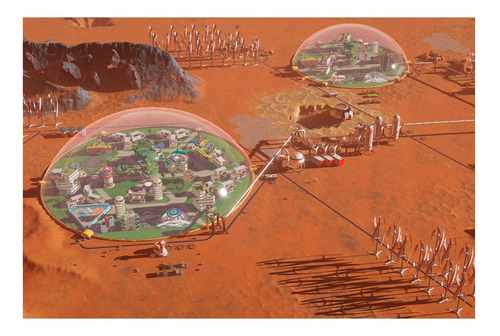 Vinilo 80x120cm Cupulas Ciudades Artificiales Marte