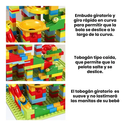 Bloques Tobogan Con Base 168 Piezas Construcción Accesorios